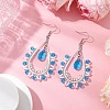 Handmade Glass Seed Beads Teardrop Dangle Earrings EJEW-MZ00296-02-2