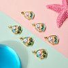 5Pcs Brass Enamel Pendants KK-SZ0002-58A-4