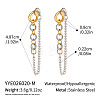 304 Stainless Steel Chain Tassel Stud Earrings for Women LS-IO3537-2-3