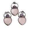 Natural Rose Quartz & Amethyst Big Pendants G-A221-04B-1