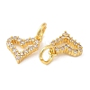 Rack Plating Brass Micro Pave Clear Cubic Zirconia Heart Charms KK-Z026-16G-2