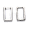 Tarnish Resistant 304 Stainless Steel Rectangle Huggie Hoop Earrings STAS-H156-10A-P-2