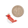 Beaded Bird Charms PALLOY-MZ01172-02-2