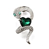 Snake Aolly Rhinestone Brooches JEWB-V008-01P-2