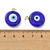 Handmade Evil Eye Lampwork Pendants PALLOY-JF05636-01-3