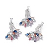 Brass Colorful Cubic Zirconia Pendants KK-E068-VA065-1-4