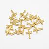 Brass Tiny Cross Charms KK-F718-08G-1