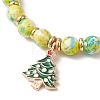 Christmas Alloy Enamel Charm Bracelets BJEW-JB12407-02-3