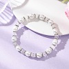 Pearlized Glass Pearl Round Beads Stretch Bracelets for Women BJEW-JB12740-01-1