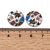 Ocean Printed Natural Freshwater Shell Flat Round Beads SHEL-A006-13C-3