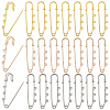 30Pcs 3 Colors Iron Safety Pin Brooch IFIN-SC0002-11-1