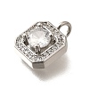 Brass Micro Pave Cubic Zirconia Pendants KK-U055-01P-01-2