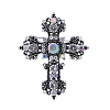 Baroque Style Cross Zinc Alloy Rhinestone Brooches PW-WGBF0CF-01-1