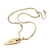 304 Stainless Steel Capri Blue Rhinestone Human Face Pendant Necklaces for Women NJEW-K303-01B-G-2