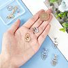 8Pcs 4 Styles Flat Round & Butterfly Brass Clear Cubic Zirconia Fold Over Clasps KK-DC0001-64-3