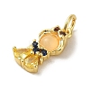 Brass Micro Pave Colorful Cubic Zirconia Glass Pendants X-KK-R162-026H-G-2