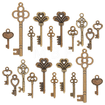 200Pcs 10 Styles Tibetan Style Alloy Pendants FIND-AR0004-31-1