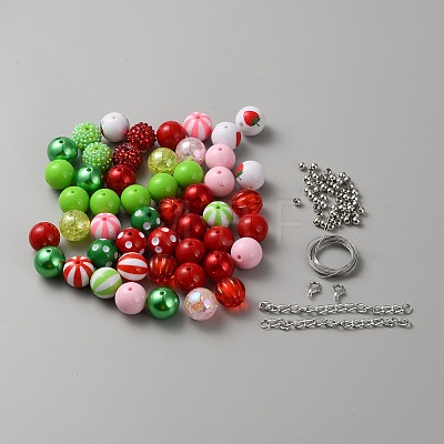 DIY Bubblegum Bracelet Pendant Decoration Making Kit for Strawberry Theme MACR-CJC0005-01-1