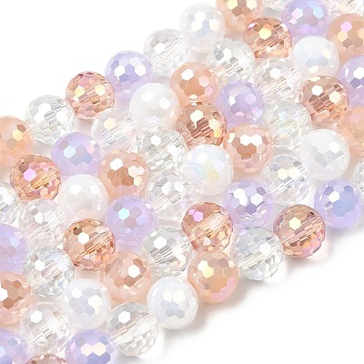 Electroplate Glass Beads Strands EGLA-D300-06-8mm-25-1