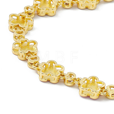 Brass Micro Pave Cubic Zirconia Chain Bracelets BJEW-P288-03G-1