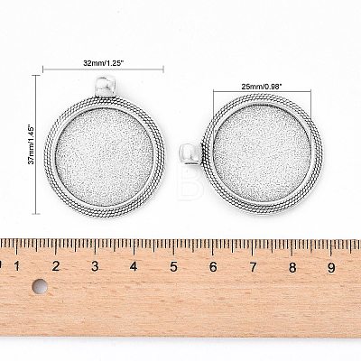 Tibetan Style Alloy Pendant Cabochon Settings LS-TIBEP-N003-71AS-1