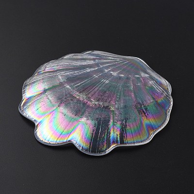 Rainbow Color Glass Shell-shaped Jewelry Dish Tray DJEW-WH0042-43-1