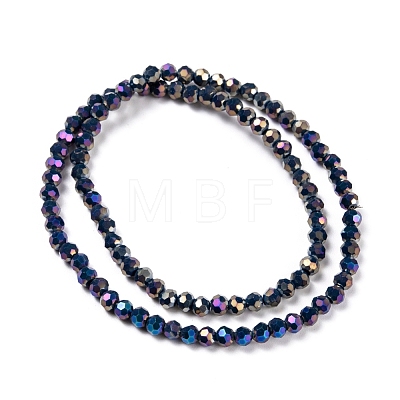 Round Full Rainbow Plated Faceted(32 Facets) Electroplate Glass Beads Strands X-EGLA-J130-FR15-1