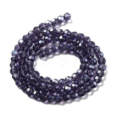 Electroplate Transparent Glass Beads Strands LS-EGLA-A035-T4mm-A15-1