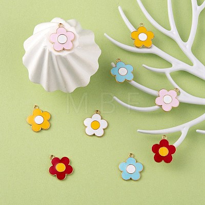 20Pcs 5 Colors Alloy Enamel Pendants ENAM-FS0001-05-1