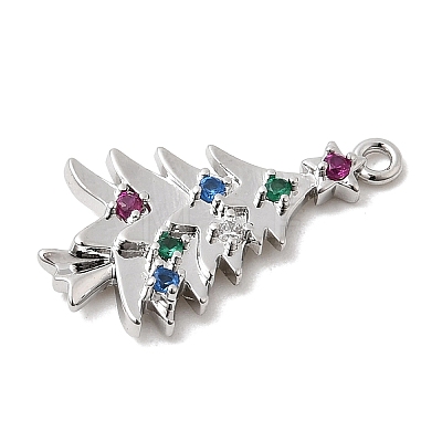 Christmas Brass Micro Pave Cubic Zirconia Pendants KK-L258-04P-A01-1
