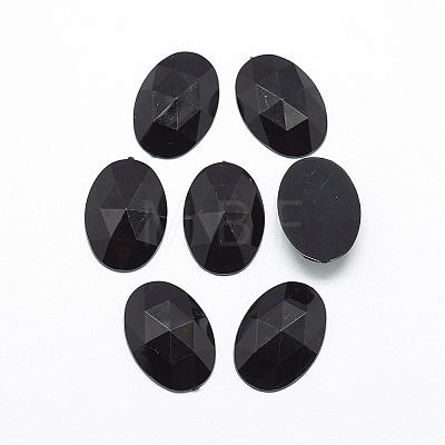 Acrylic Rhinestone Flat Back Cabochons GACR-Q011-30x40-01-1