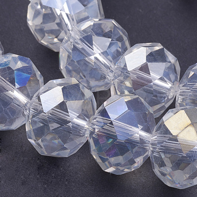 Electroplate Glass Beads Strands GR12MMY-01AB-1