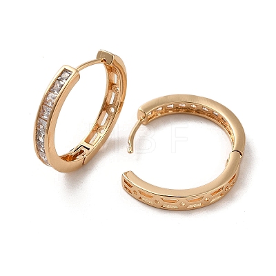 Brass Micro Pave Cubic Zirconia Hoop Earrings EJEW-C073-38KCG-1