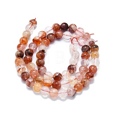 Natural Red Hematoid Quartz/Ferruginous Quartz Beads Strands LS-G-K245-A02-02-1
