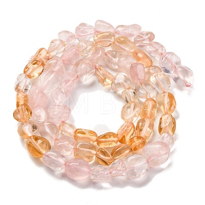 Natural Rose Quartz & Citrine Beads Strands G-L610-B10-01-1