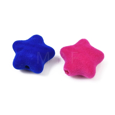 Flocking Opaque Acrylic Beads OACR-G055-02B-1