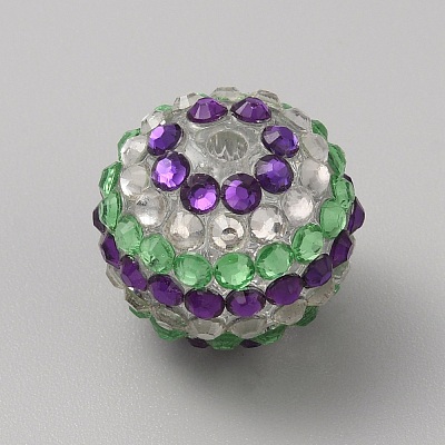 Easter Theme Chunky Resin Rhinestone Bubblegum Ball Beads RESI-CJC0025-02D-1