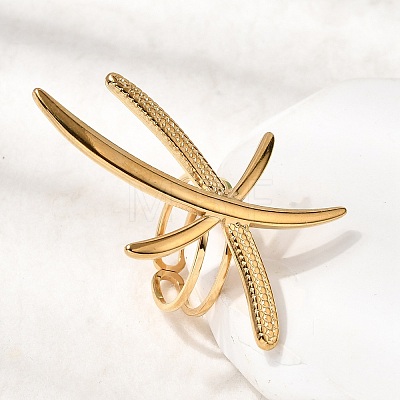 Dragonfly 304 Stainless Steel Finger Rings for Women RJEW-A091-13G-1
