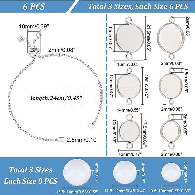 Unicraftale DIY Flat Round Bracelet Making Kits DIY-UN0003-54-1