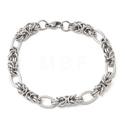 201 Stainless Steel Link Chain Bracelets for Men STAS-T077-08P-1