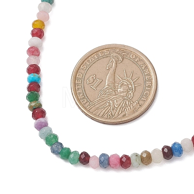 Dyed Natural Malaysia Jade Faceted Rondelle Beaded Necklaces NJEW-JN05766-1