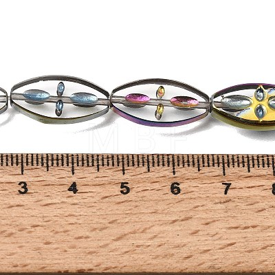 Electroplated Transparent Glass Beads Strands GL-CBA98F0-08D-1