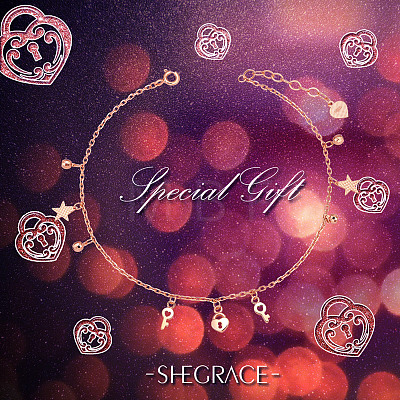 SHEGRACE 925 Sterling Silver Charm Anklets JA121A-1