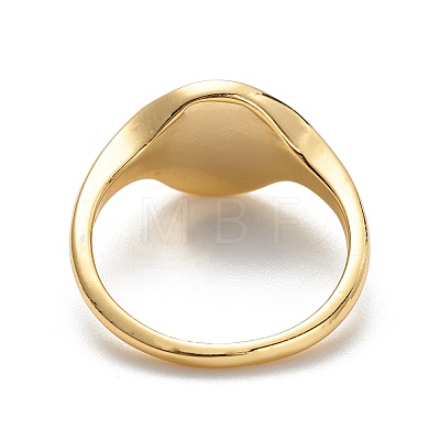 Brass Signet Ring for Women RJEW-E058-01G-03-1