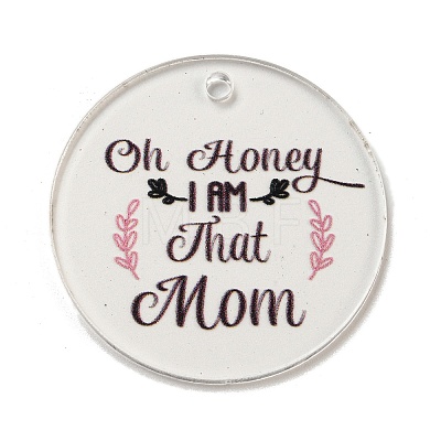 Mother's Day Opaque Acrylic Pendants BACR-C001-02C-1