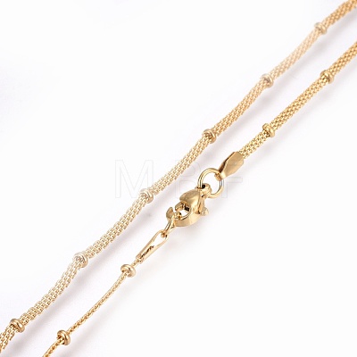304 Stainless Steel Mesh Chain Necklaces NJEW-F248-10B-G-1