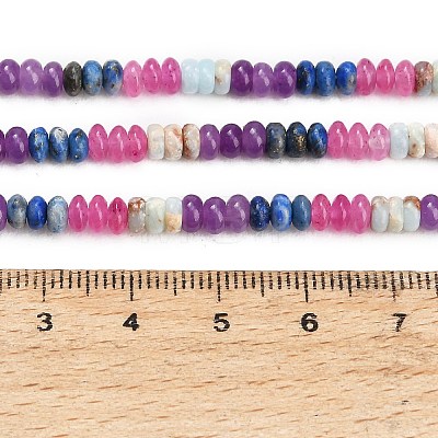 Gradient Color Natural Dyed White Jade & Lapis Lazuli & Synthetic Shoushan Stone Beads Strands GG-CBA1E0E-01C-1