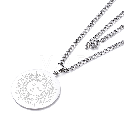 304 Stainless Steel Pendant Necklaces NJEW-C042-05P-1