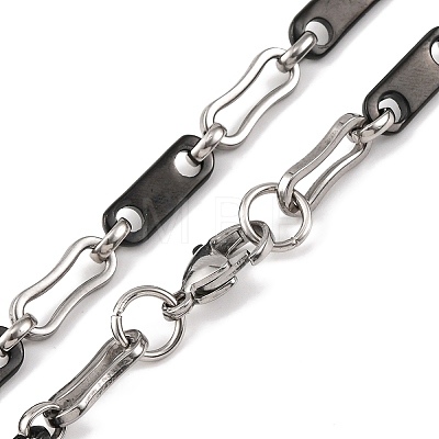 201 Stainless Steel Oval Links Chain Necklace NJEW-F222-38EBP-02-1