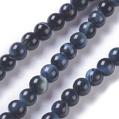 Natural Tiger Eye Beads Strands G-P428-01A-4mm-1